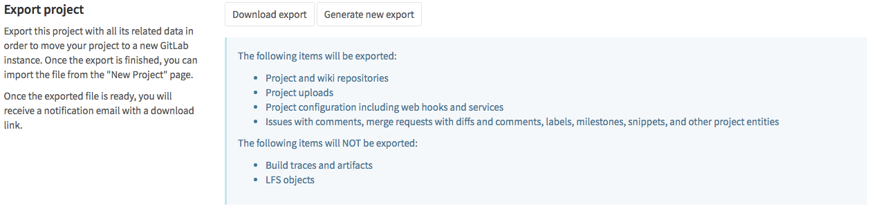 Download export